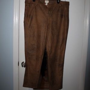 Chicos Suede Tan Pants